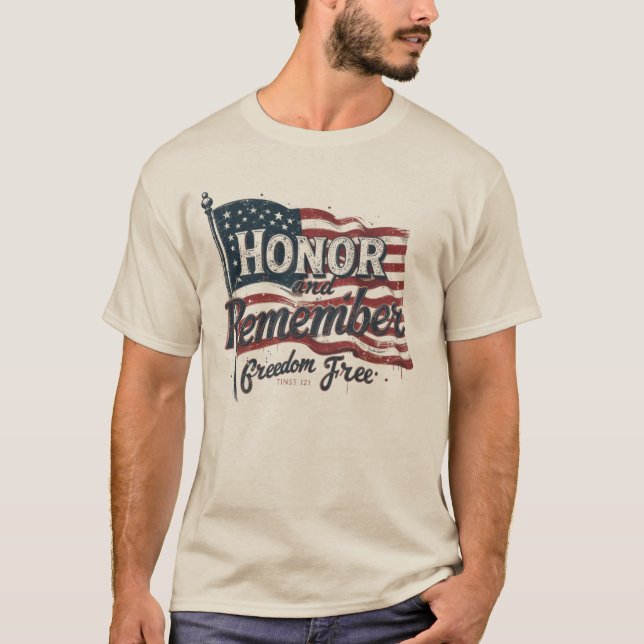  🇺🇸 Honour and Remember – Bold Memorial Day Desi T-Shirt (Front)