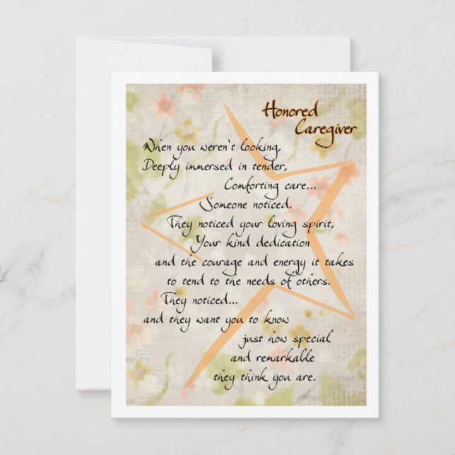 Honour Caregiver Thank You Card (Front)