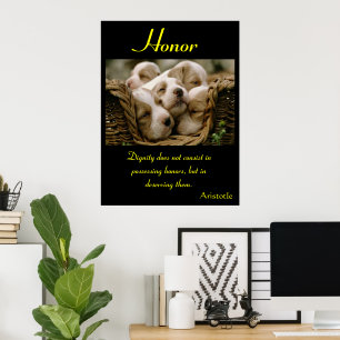 Honour Cradles Puppies in Cosy Rest Poster