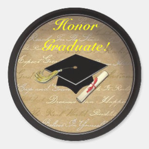 Honour Graduate!! Classic Round Sticker