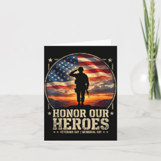 Honour Heroes Patriotic American Flag Memorial Day Card