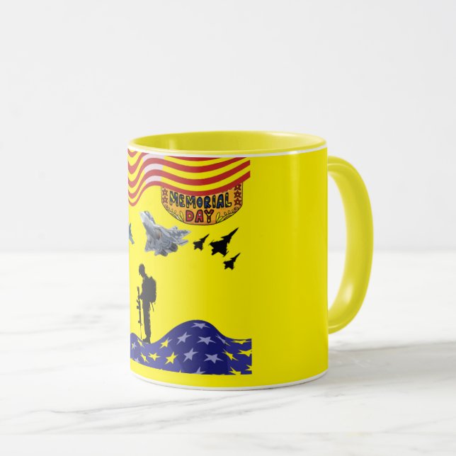 Honour on memorial day yellow mug (Front Right)