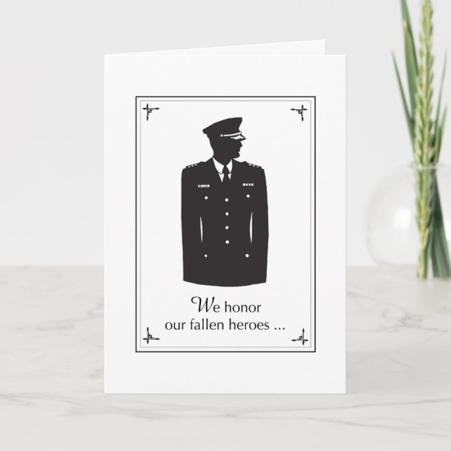 Honour our Fallen Heroes Police Uniform Black Whit Card (Front)