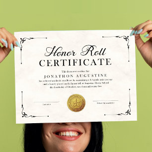 Honour Roll Certificate Poster