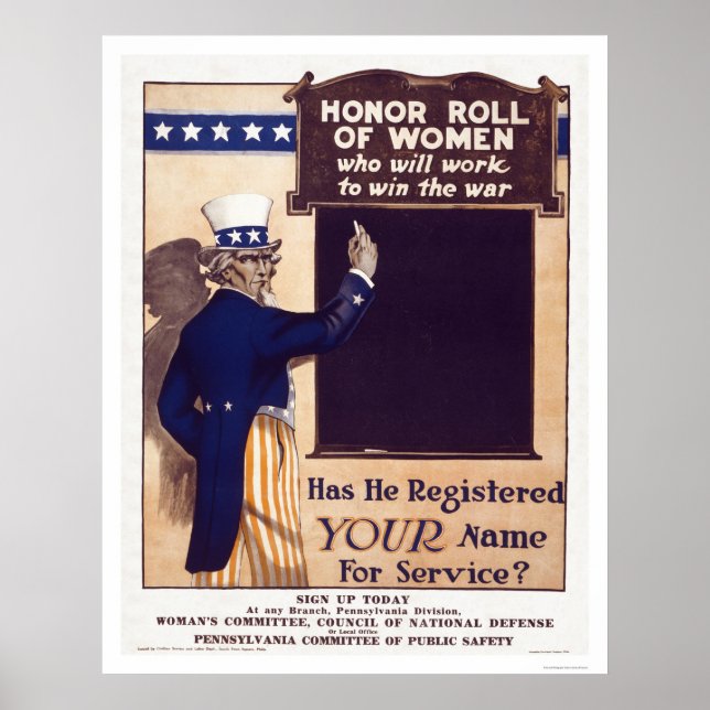 Honour Roll of Women Poster (Front)