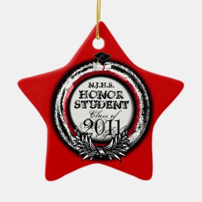 Honour Student Award Class Of 2011 Ornament Red (Front)