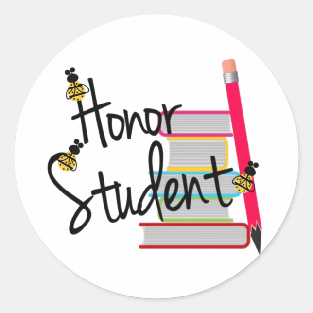 Honour Student Classic Round Sticker (Front)