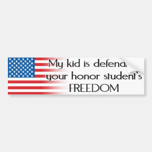 Honour Student Freedom Armed Forces Bumper Sticker