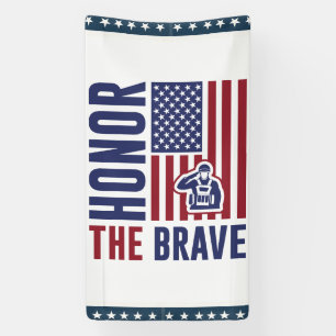 Honour the Brave Veterans Day   Patriotic Military Banner