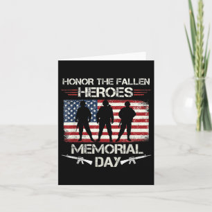 Honour The Fallen Heroes Memorial Day Military May Card