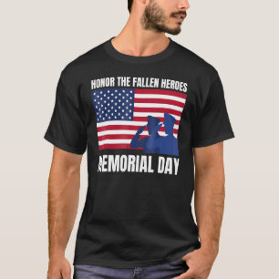 Honour The Fallen Heroes Memorial Day Us Flag Men T-Shirt