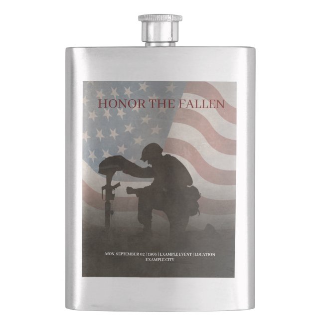 Honour The Fallen Hip Flask (Front)