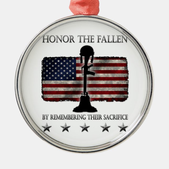 Honour The Fallen Metal Tree Decoration (Front)