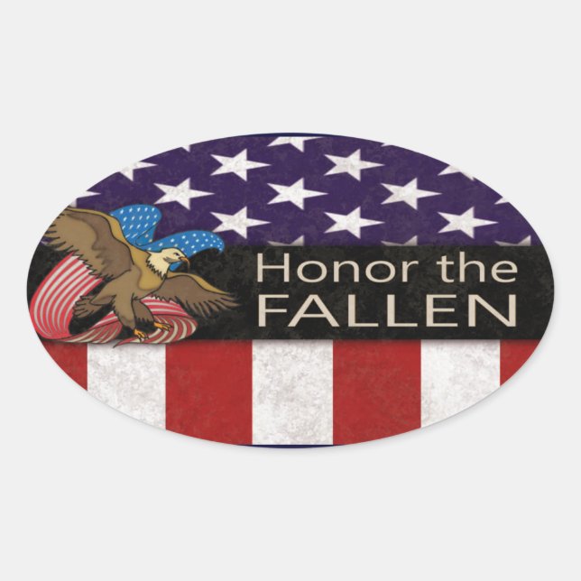 Honour the Fallen Military Oval Sticker (Front)