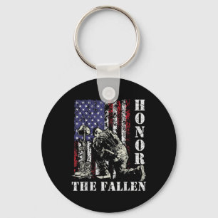 Honour The Fallen Remember Never Forget Memorial Key Ring