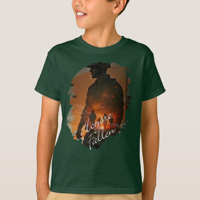 Honour the Fallen – Remember Their Sacrifice T-Shirt (Front)