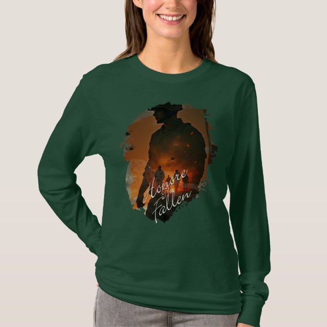 Honour the Fallen – Remember Their Sacrifice T-Shirt (Front)