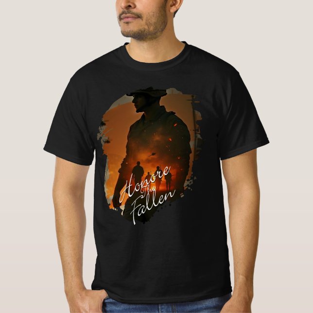 Honour the Fallen – Remember Their Sacrifice T-Shirt (Front)