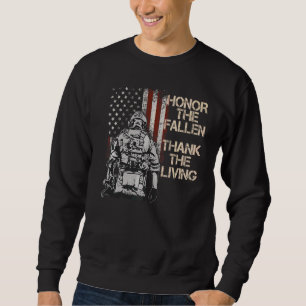 Honour The Fallen Thank The Living American Flag V Sweatshirt