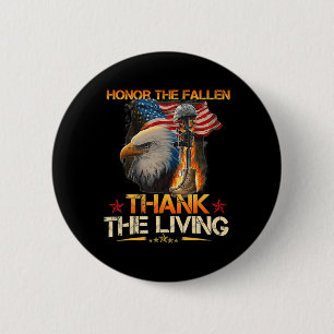 Honour The Fallen Thank The Living Memorial Day Ve 6 Cm Round Badge