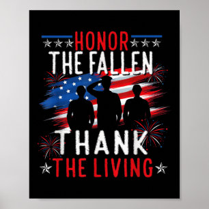Honour The Fallen Thank The Living Memorial Day Ve Poster