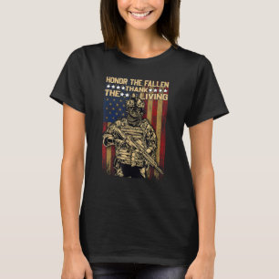 Honour The Fallen Thank The Living Memorial Day Ve T-Shirt