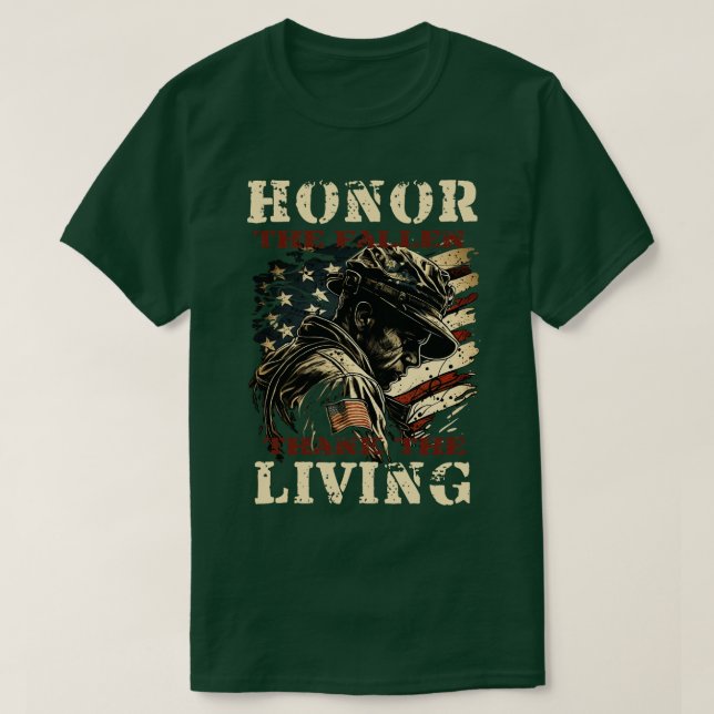 Honour The Fallen Thank The Living T-Shirt (Design Front)