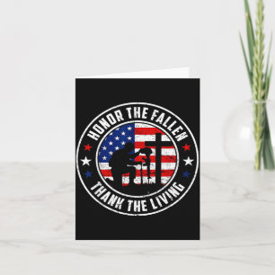 Honour The Fallen Thank The Living USA Flag Card