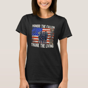 Honour The Fallen Thank The Living Usa Flag Memori T-Shirt
