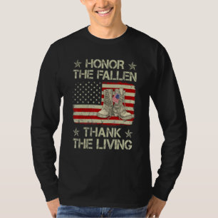 Honour The Fallen Thank The Living Veteran Memoria T-Shirt