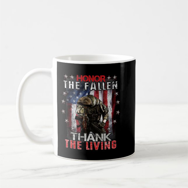 Honour the Fallen Veteran Themed Military Support  Coffee Mug (Left)