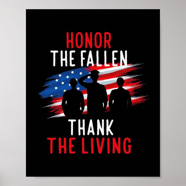 Honour the Fallen Veteran Themed Military Support  Poster (Front)