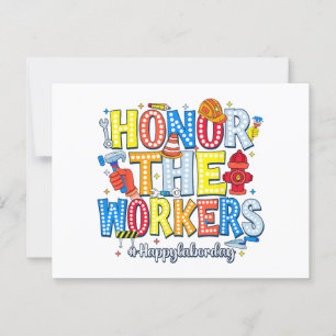 Honour The Workers Happy Labour Day Postcard
