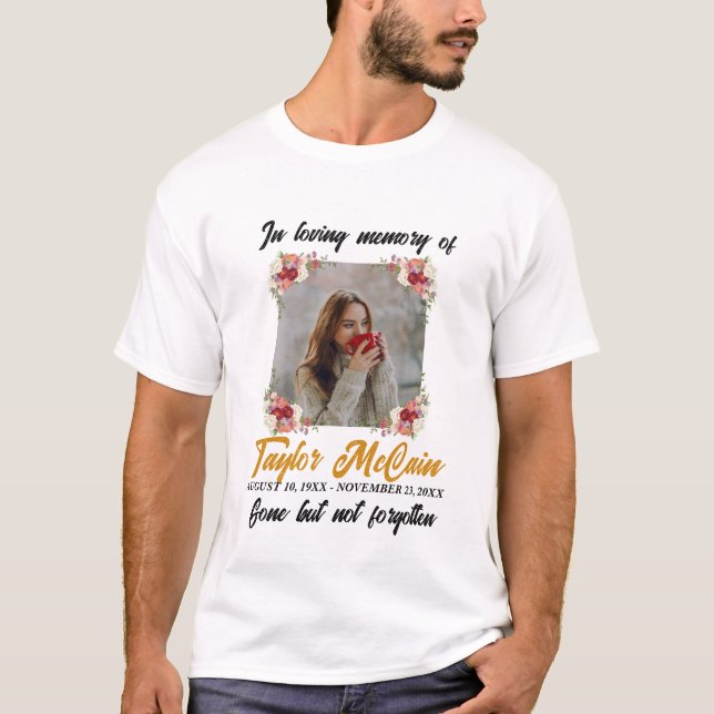 Honour Their Memory: Create Personalised Memorial T-Shirt (Front)