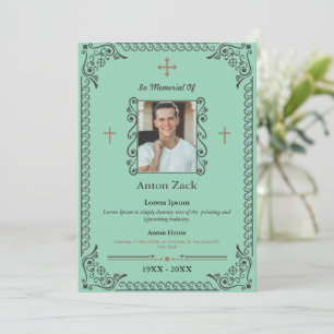 Honour Their Memory: Ornate Funeral Invitation