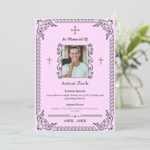Honour Their Memory: Ornate Funeral Invitation