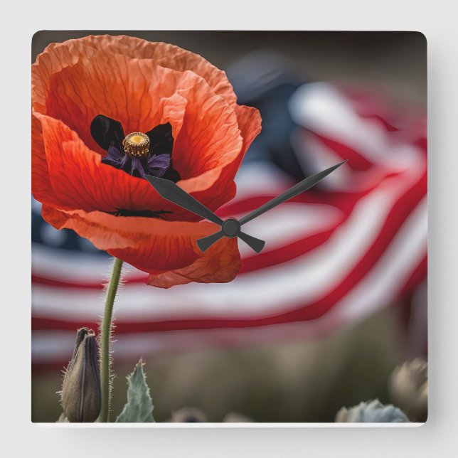 Honour those that gave all  square wall clock (Front)