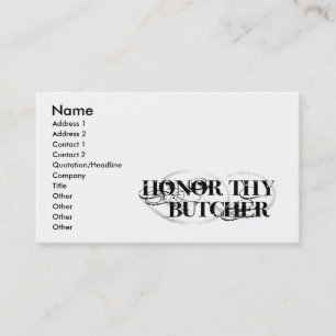 Honour Thy Butcher Business Card