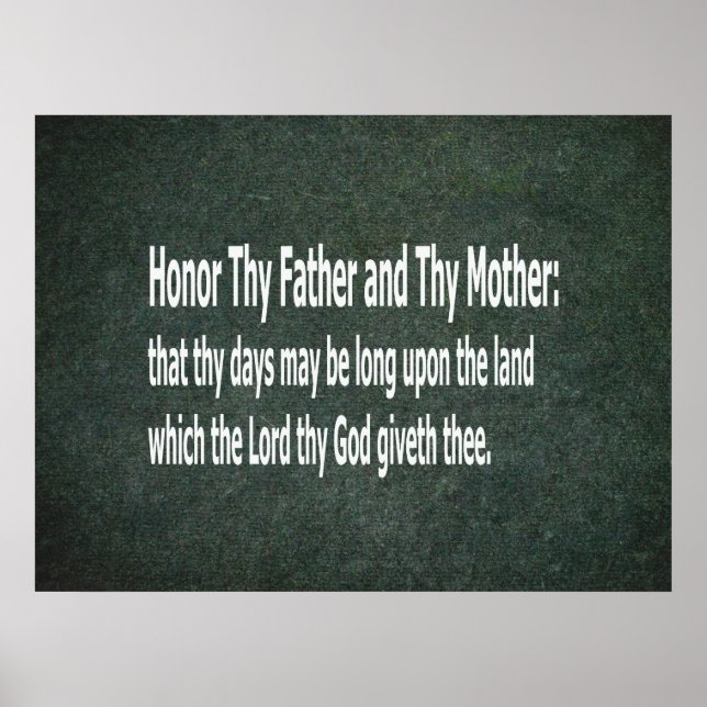 Honour Thy Mother and Thy Father Poster (Front)