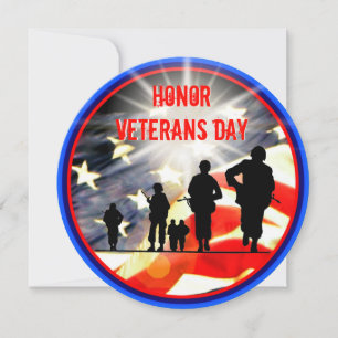 Honour Veterans Day 5.25 x 5.25 Invitation Circle