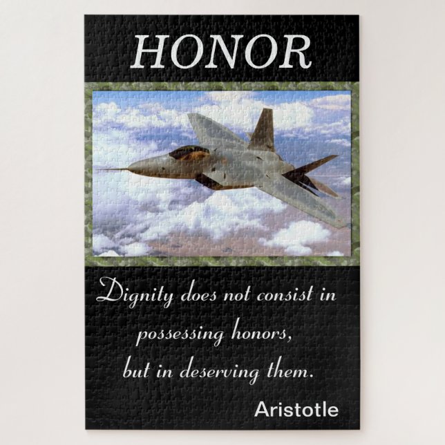  Honour. with a jet fighter high above the clouds Jigsaw Puzzle (Vertical)