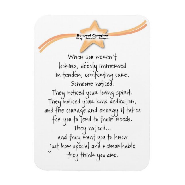 Honoured Caregiver Flexible Magnet (Vertical)