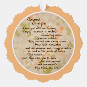 Honoured Caregiver Paper Card Ornament
