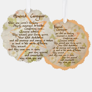Honoured Caregiver Paper Card Ornament