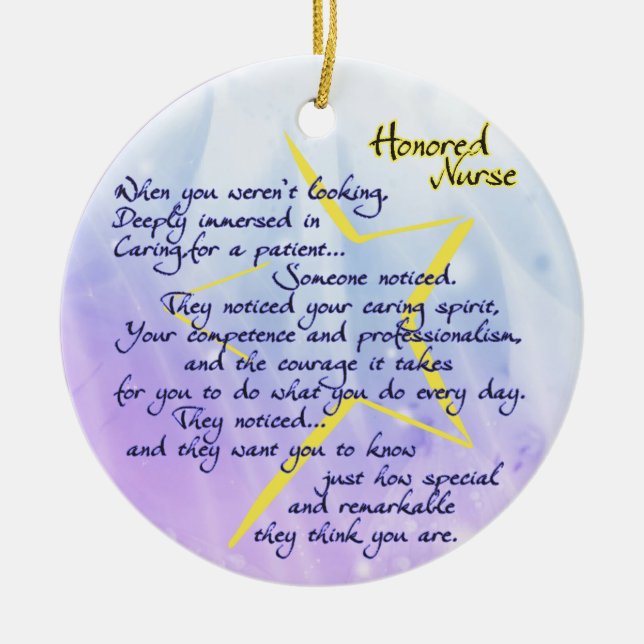 Honoured Nurse Ornament (Front)