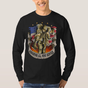 Honouring All Who Served Us Veteran Patriotic Memo T-Shirt