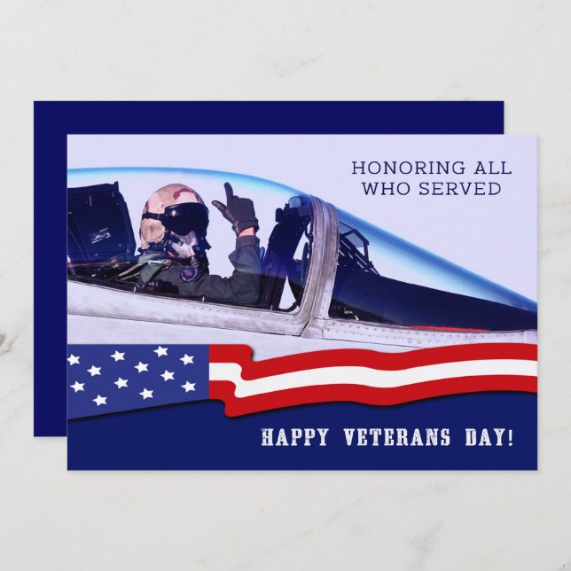 Honouring all who served. Veterans Day Flat Cards (Front/Back)