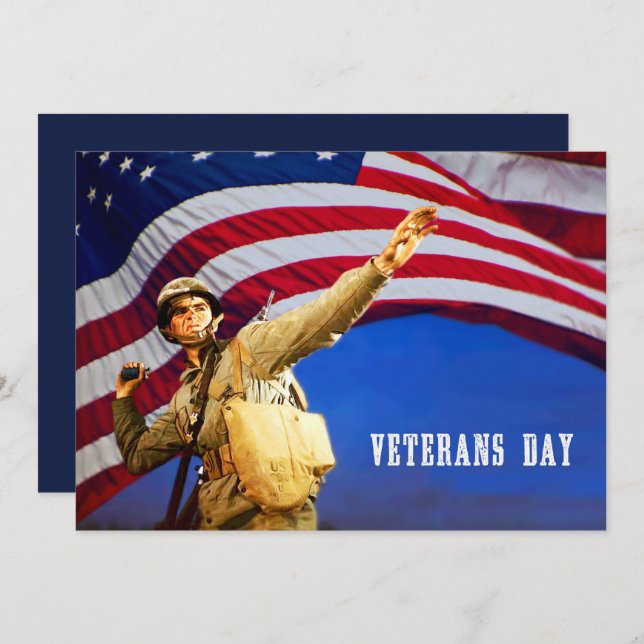 Honouring all who served. Veterans Day Flat Cards (Front/Back)