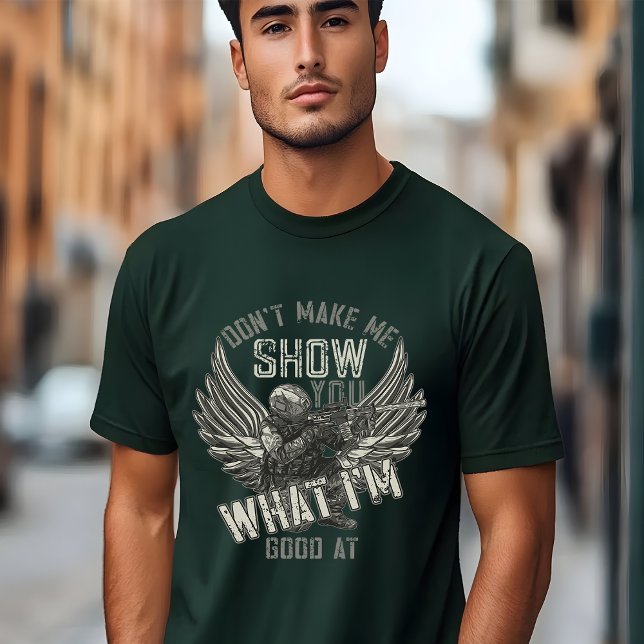 Honouring Bravery and Strength: Soldier with Arms T-Shirt (Creator Uploaded)