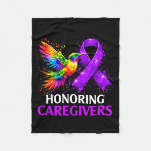 Honouring Caregivers Hummingbird Colourful Fleece Blanket